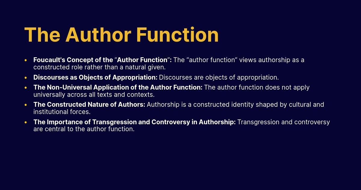 The Author Function According to Foucault